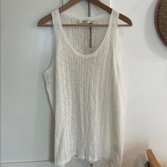 NWT COMMAS cotton linen pointelle knit tank top Australian brand - Picture 5 of 9